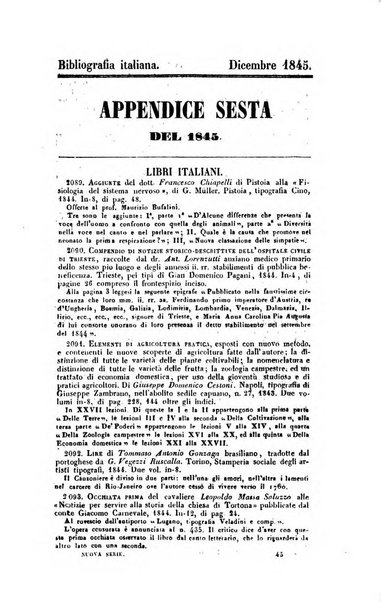 Bibliografia italiana, ossia elenco generale delle opere d'ogni specie e d'ogni lingua stampate in Italia e delle italiane pubblicate all'estero