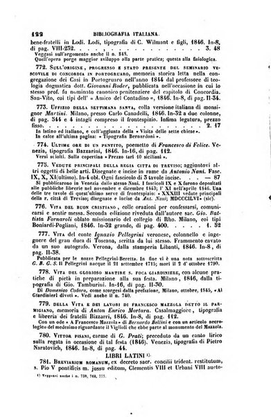 Bibliografia italiana, ossia elenco generale delle opere d'ogni specie e d'ogni lingua stampate in Italia e delle italiane pubblicate all'estero