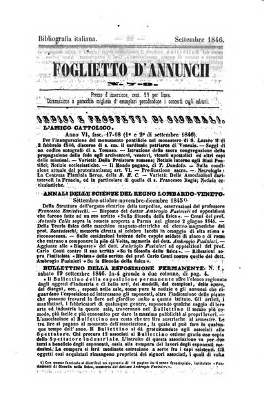 Bibliografia italiana, ossia elenco generale delle opere d'ogni specie e d'ogni lingua stampate in Italia e delle italiane pubblicate all'estero