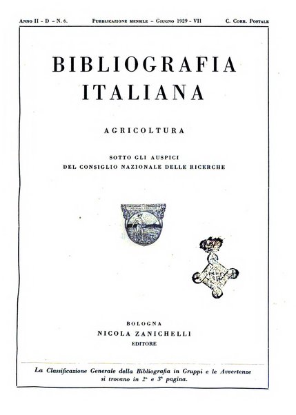 Bibliografia italiana. Gruppo D, Agricoltura