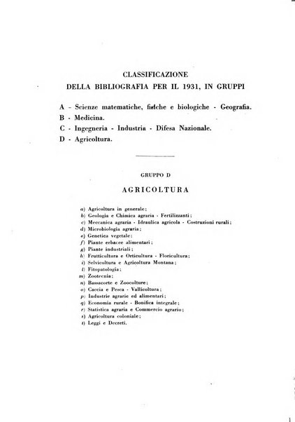 Bibliografia italiana. Gruppo D, Agricoltura