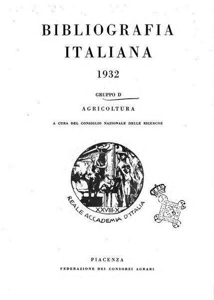 Bibliografia italiana. Gruppo D, Agricoltura