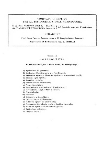 Bibliografia italiana. Gruppo D, Agricoltura