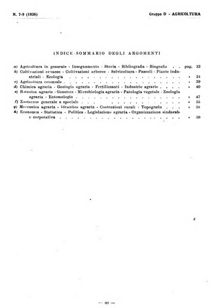 Bibliografia italiana. Gruppo D, Agricoltura