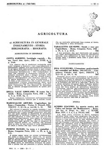 Bibliografia italiana. Gruppo D, Agricoltura