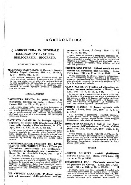 Bibliografia italiana. Gruppo D, Agricoltura