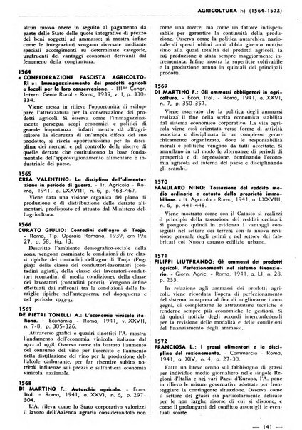 Bibliografia italiana. Gruppo D, Agricoltura