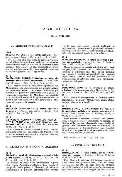 Bibliografia italiana. Gruppo D, Agricoltura