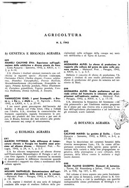 Bibliografia italiana. Gruppo D, Agricoltura