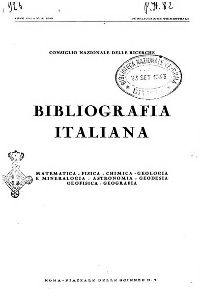 Bibliografia italiana. Gruppo D, Agricoltura