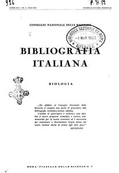 Bibliografia italiana. Gruppo D, Agricoltura