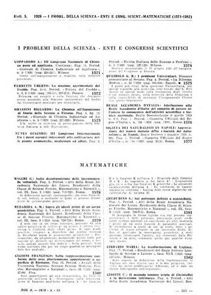 Bibliografia italiana. Gruppo A, Scienze matematiche, fisiche e biologiche, geografia