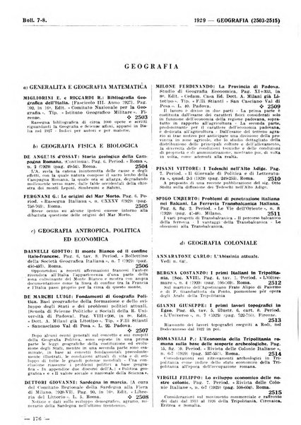 Bibliografia italiana. Gruppo A, Scienze matematiche, fisiche e biologiche, geografia