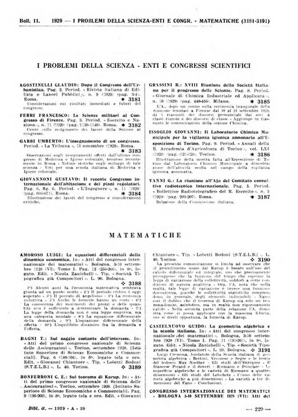 Bibliografia italiana. Gruppo A, Scienze matematiche, fisiche e biologiche, geografia