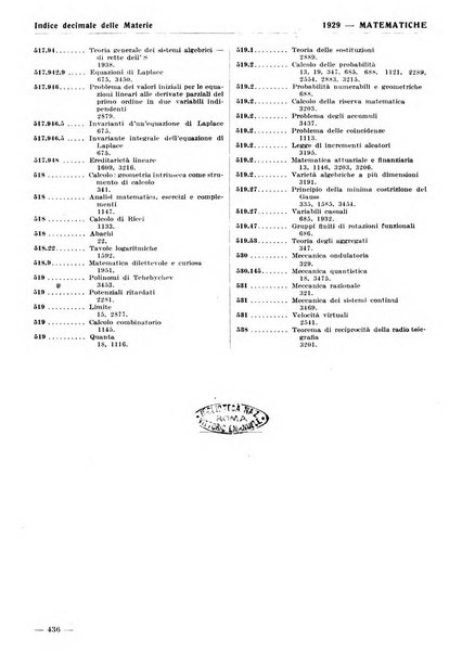 Bibliografia italiana. Gruppo A, Scienze matematiche, fisiche e biologiche, geografia