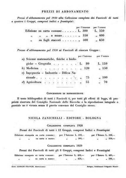 Bibliografia italiana. Gruppo A, Scienze matematiche, fisiche e biologiche, geografia