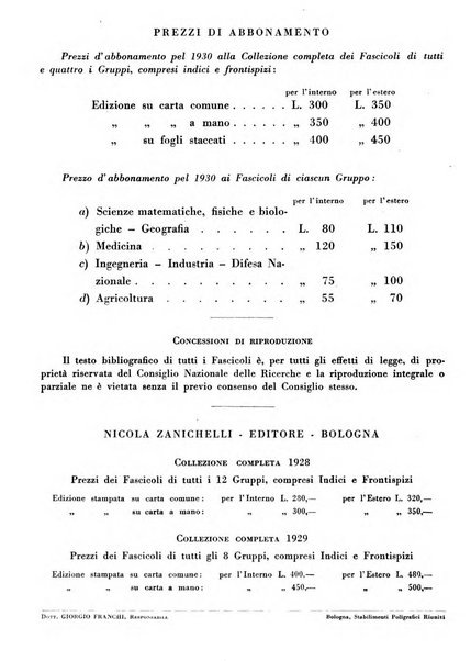 Bibliografia italiana. Gruppo A, Scienze matematiche, fisiche e biologiche, geografia