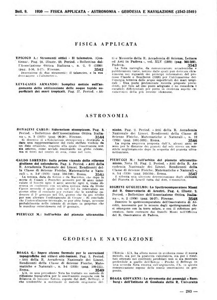 Bibliografia italiana. Gruppo A, Scienze matematiche, fisiche e biologiche, geografia