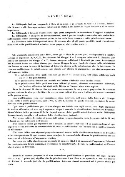 Bibliografia italiana. Gruppo A, Scienze matematiche, fisiche e biologiche, geografia