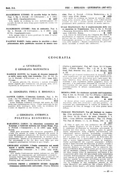 Bibliografia italiana. Gruppo A, Scienze matematiche, fisiche e biologiche, geografia