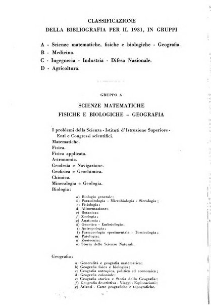 Bibliografia italiana. Gruppo A, Scienze matematiche, fisiche e biologiche, geografia