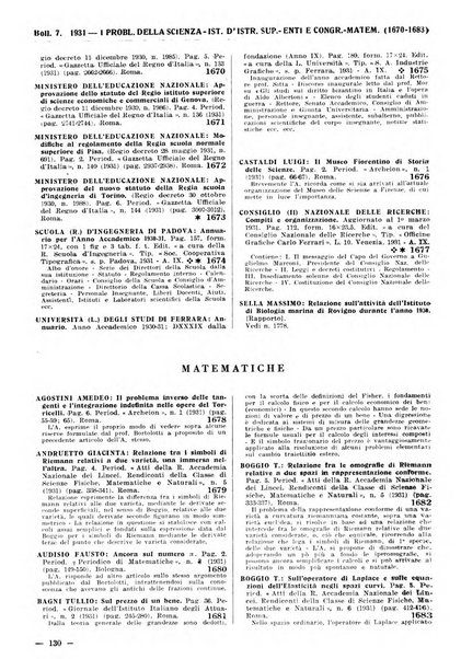 Bibliografia italiana. Gruppo A, Scienze matematiche, fisiche e biologiche, geografia