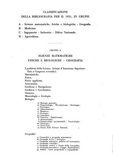 Bibliografia italiana. Gruppo A, Scienze matematiche, fisiche e biologiche, geografia