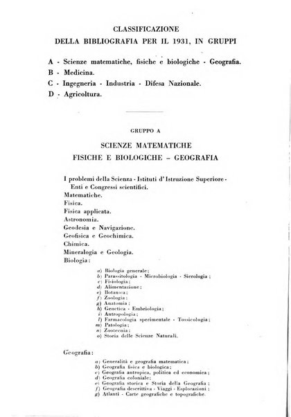 Bibliografia italiana. Gruppo A, Scienze matematiche, fisiche e biologiche, geografia