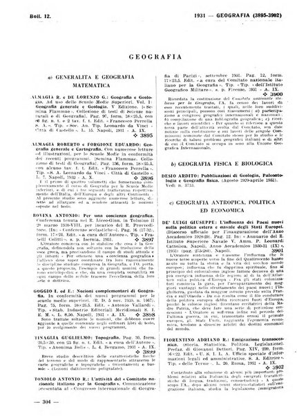 Bibliografia italiana. Gruppo A, Scienze matematiche, fisiche e biologiche, geografia