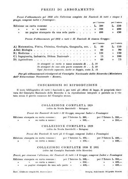 Bibliografia italiana. Gruppo A, Scienze matematiche, fisiche e biologiche, geografia