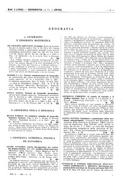 Bibliografia italiana. Gruppo A, Scienze matematiche, fisiche e biologiche, geografia