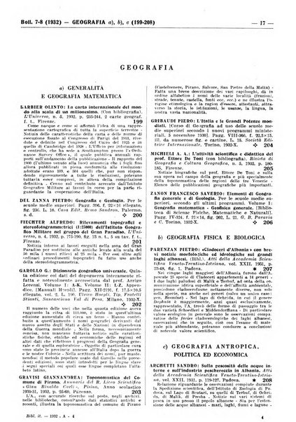 Bibliografia italiana. Gruppo A, Scienze matematiche, fisiche e biologiche, geografia