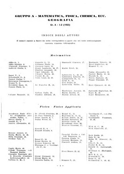 Bibliografia italiana. Gruppo A, Scienze matematiche, fisiche e biologiche, geografia