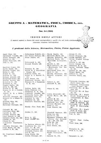 Bibliografia italiana. Gruppo A, Scienze matematiche, fisiche e biologiche, geografia