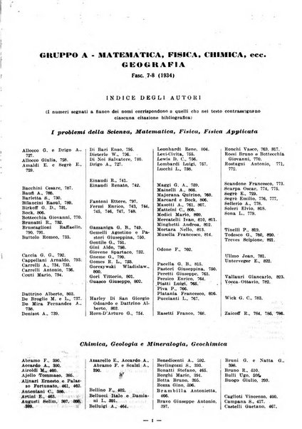 Bibliografia italiana. Gruppo A, Scienze matematiche, fisiche e biologiche, geografia