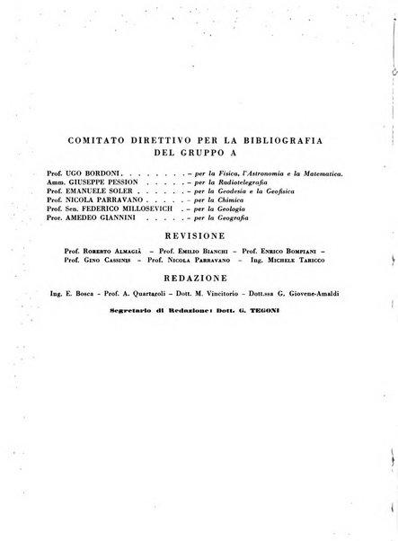 Bibliografia italiana. Gruppo A, Scienze matematiche, fisiche e biologiche, geografia