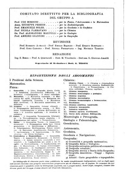 Bibliografia italiana. Gruppo A, Scienze matematiche, fisiche e biologiche, geografia