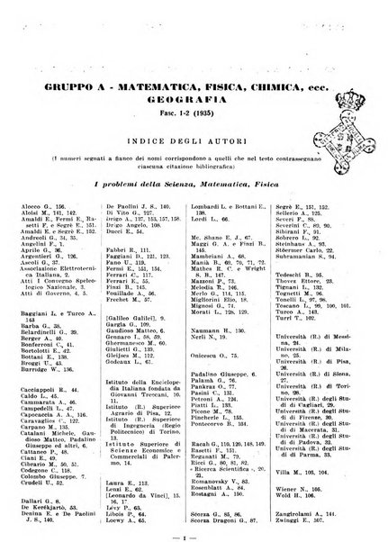 Bibliografia italiana. Gruppo A, Scienze matematiche, fisiche e biologiche, geografia