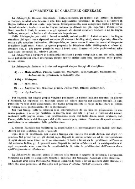 Bibliografia italiana. Gruppo A, Scienze matematiche, fisiche e biologiche, geografia