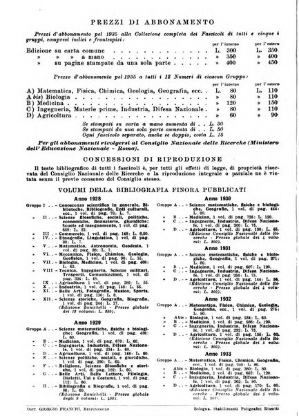 Bibliografia italiana. Gruppo A, Scienze matematiche, fisiche e biologiche, geografia