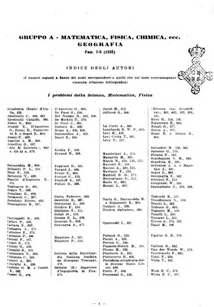 Bibliografia italiana. Gruppo A, Scienze matematiche, fisiche e biologiche, geografia