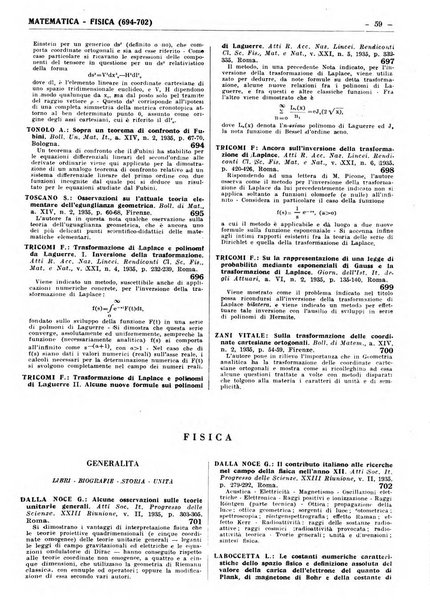 Bibliografia italiana. Gruppo A, Scienze matematiche, fisiche e biologiche, geografia