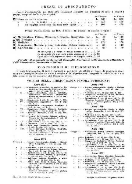 Bibliografia italiana. Gruppo A, Scienze matematiche, fisiche e biologiche, geografia