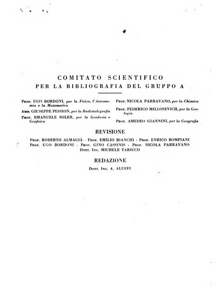 Bibliografia italiana. Gruppo A, Scienze matematiche, fisiche e biologiche, geografia