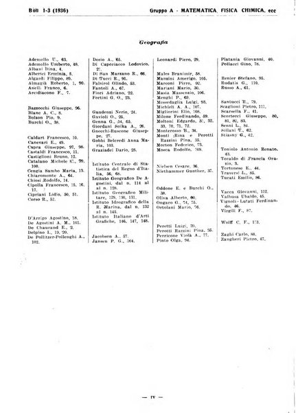 Bibliografia italiana. Gruppo A, Scienze matematiche, fisiche e biologiche, geografia