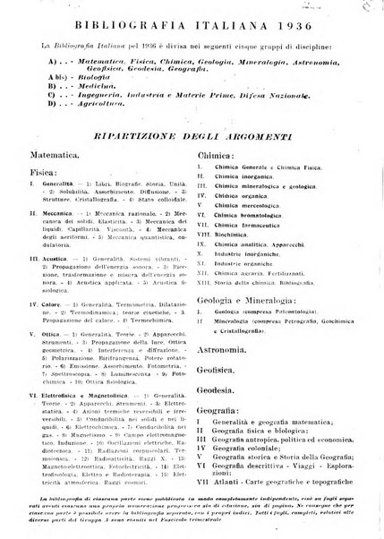 Bibliografia italiana. Gruppo A, Scienze matematiche, fisiche e biologiche, geografia