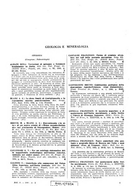 Bibliografia italiana. Gruppo A, Scienze matematiche, fisiche e biologiche, geografia