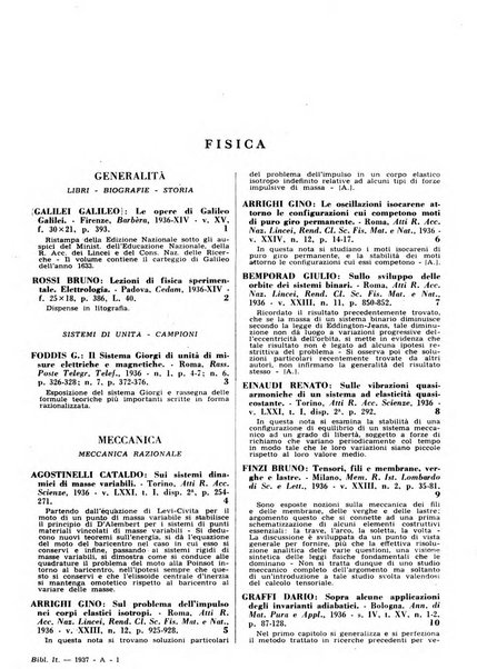 Bibliografia italiana. Gruppo A, Scienze matematiche, fisiche e biologiche, geografia