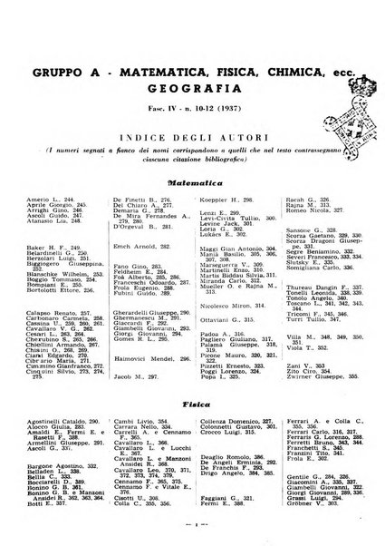 Bibliografia italiana. Gruppo A, Scienze matematiche, fisiche e biologiche, geografia