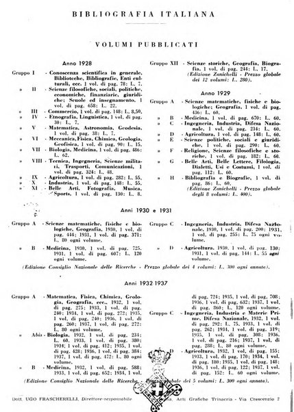 Bibliografia italiana. Gruppo A, Scienze matematiche, fisiche e biologiche, geografia